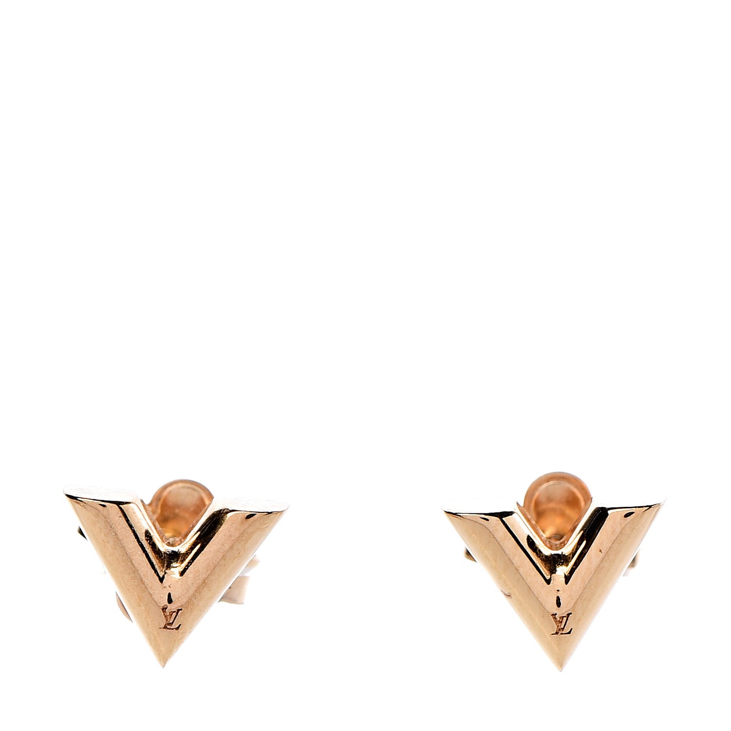Brass Essential V Stud Earrings Gold