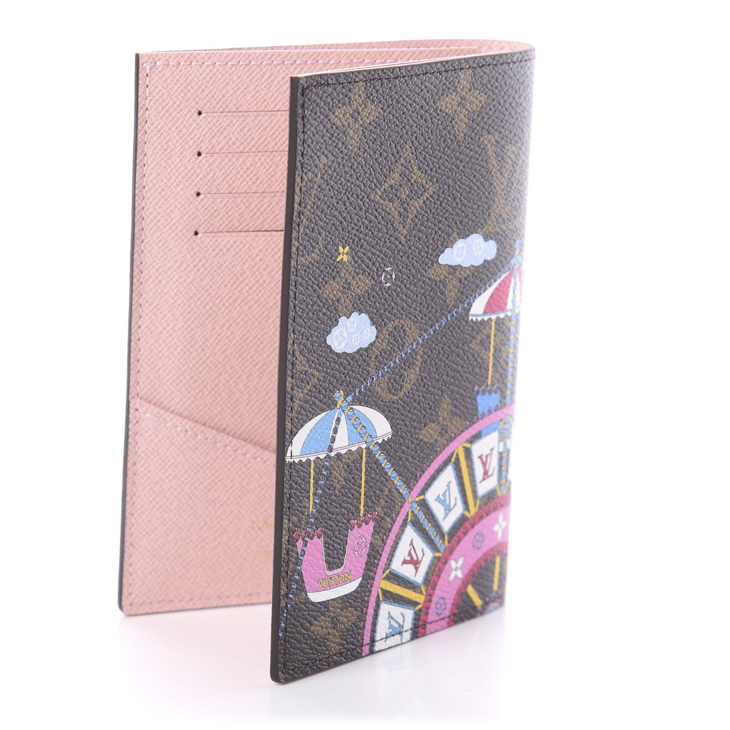 Monogram 2020 Christmas Animation Big Wheel Passport Cover Rose Ballerine