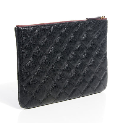Chanel Caviar Quilted Medium Cosmetic Case Black 3 of 8