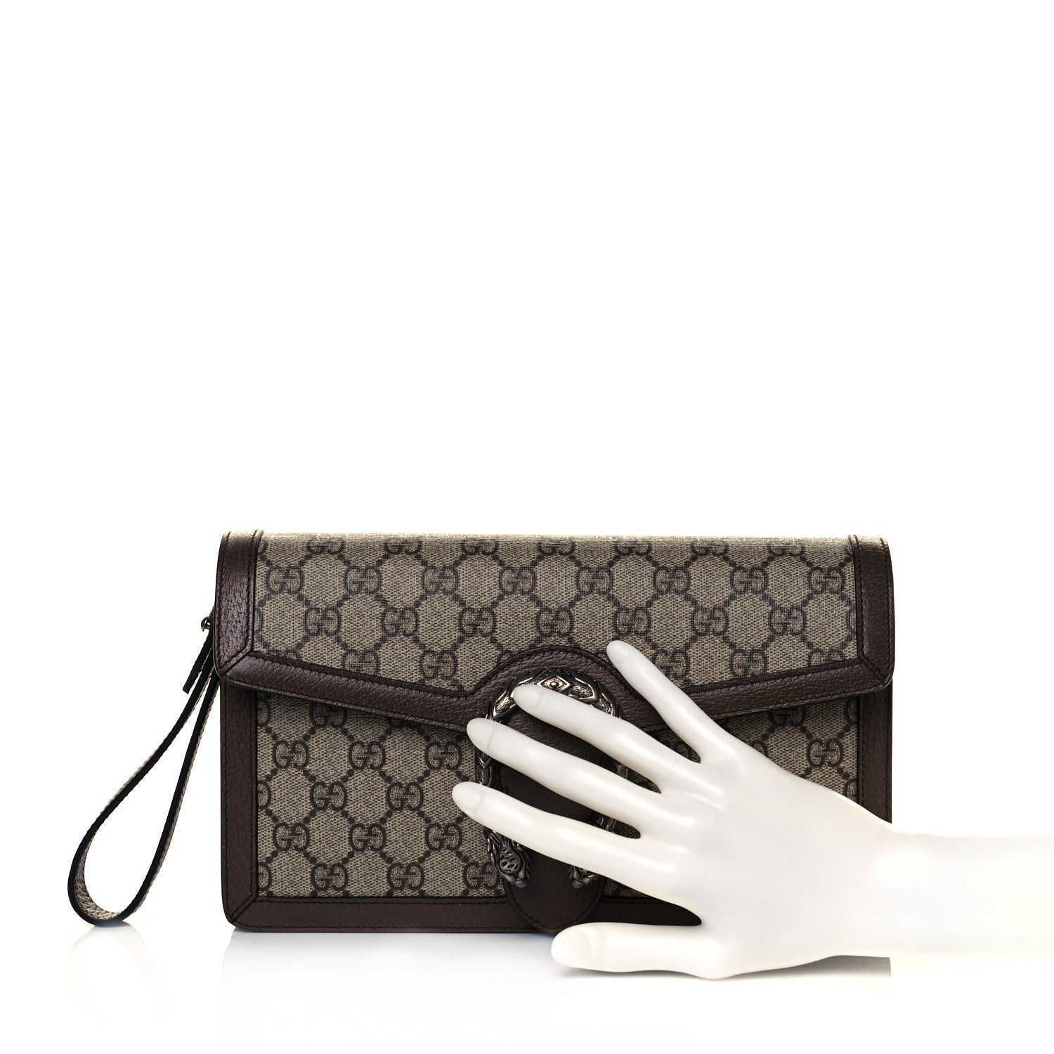 Gucci GG Supreme Monogram Dionysus Clutch Wristlet Beige New Acero 2 of 12