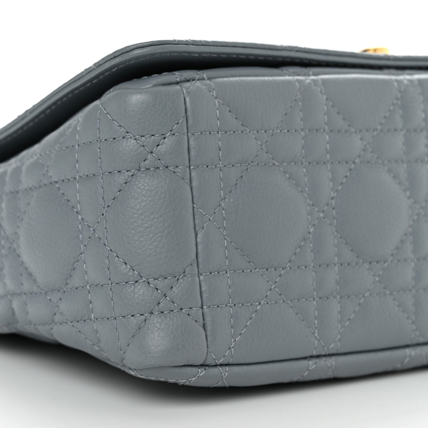 Calfskin Cannage Medium Caro Bag Ethereal Grey