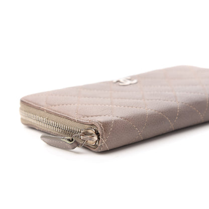 Chanel Caviar Quilted Large Gusset Zip Around Wallet Grey 6 of 12