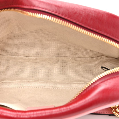 Gucci Azalea Calfskin Enamel Matelasse Diagonal Small Torchon GG Marmont Chain Shoulder Bag New Cherry Red Wild Rose 5 of 10