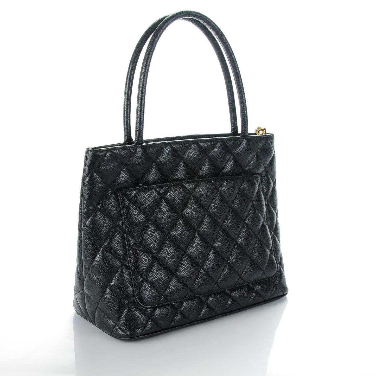 Caviar Quilted Medallion Tote Black