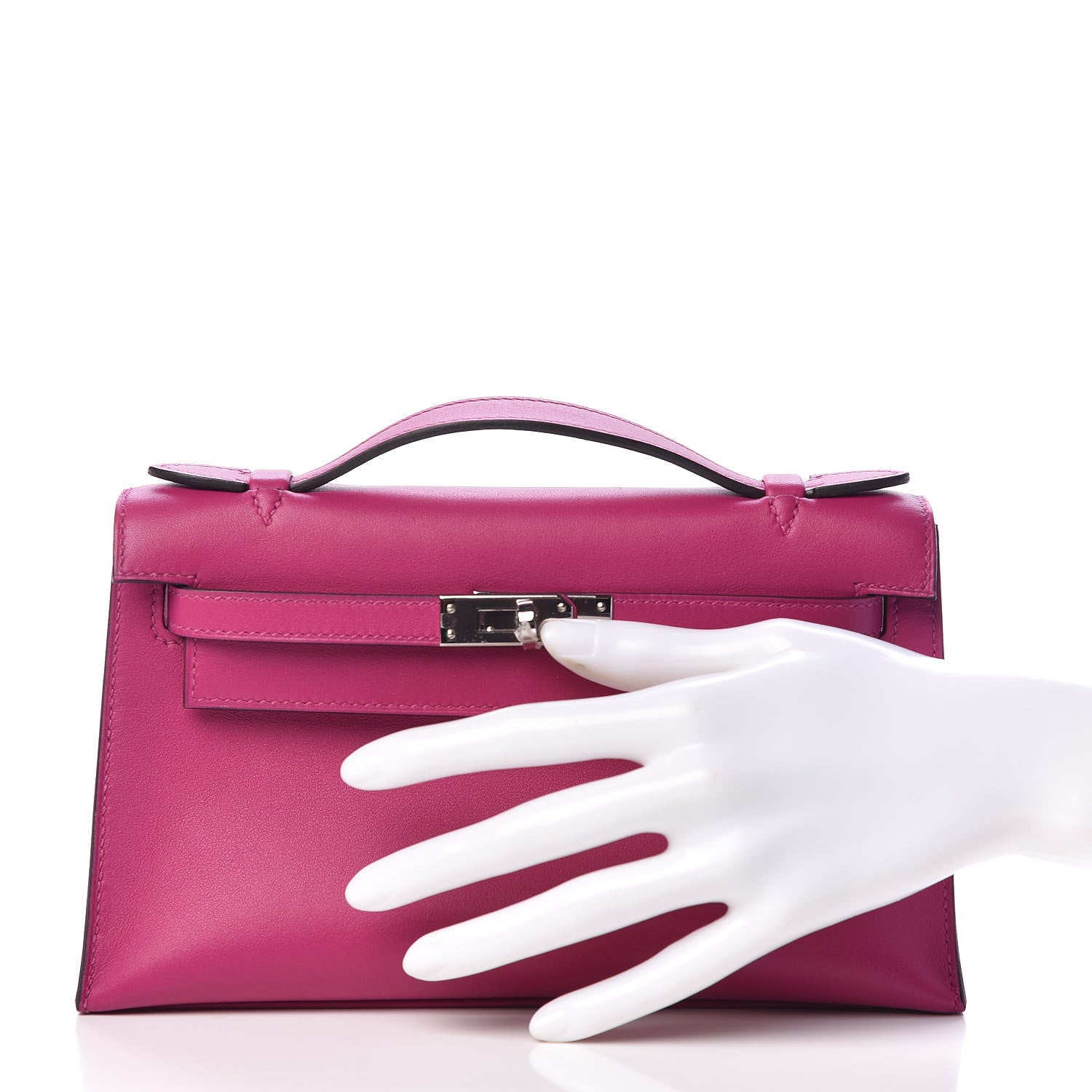 Hermes Swift Kelly Pochette Clutch Rose Pourpre 2 of 28