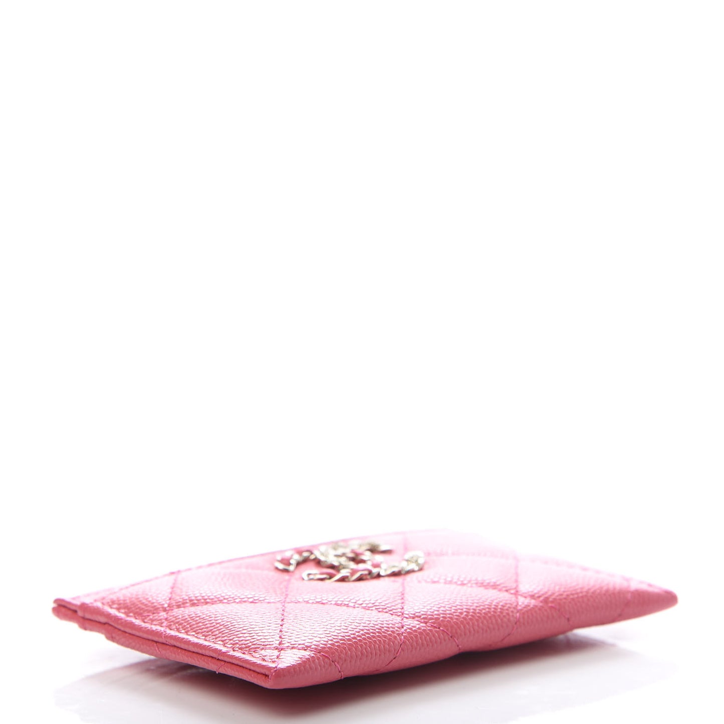 Caviar Quilted French New Wave Card Holder Rose