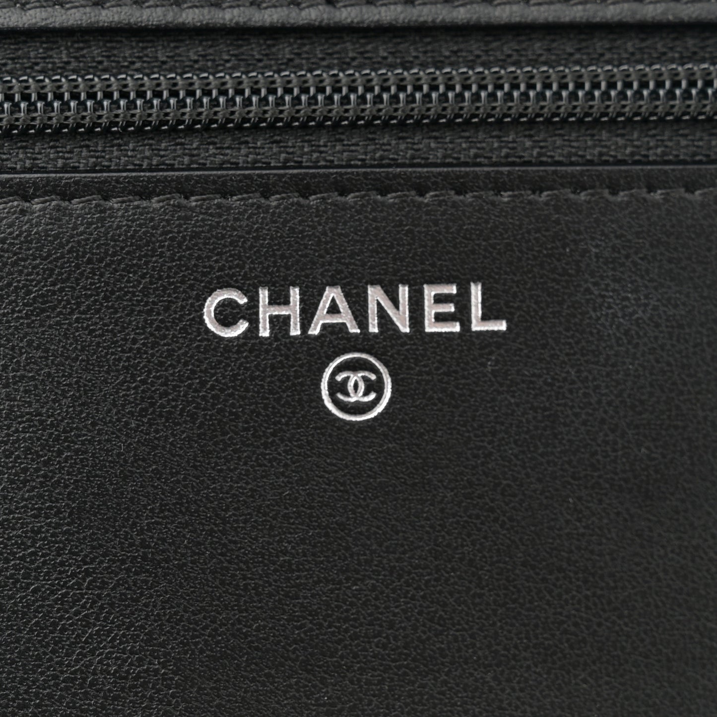 Aged Calfskin Quilted Gabrielle Wallet On Chain WOC Black