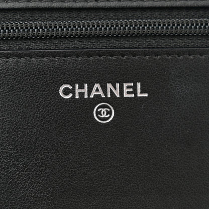 Chanel Aged Calfskin Quilted Gabrielle Wallet On Chain WOC Black 6 of 12