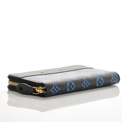 Louis Vuitton Calfskin Colored Monogram Zippy Wallet Blue Black 4 of 7