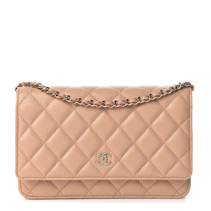 Chanel Caviar Quilted Wallet On Chain WOC Beige 1 of 12