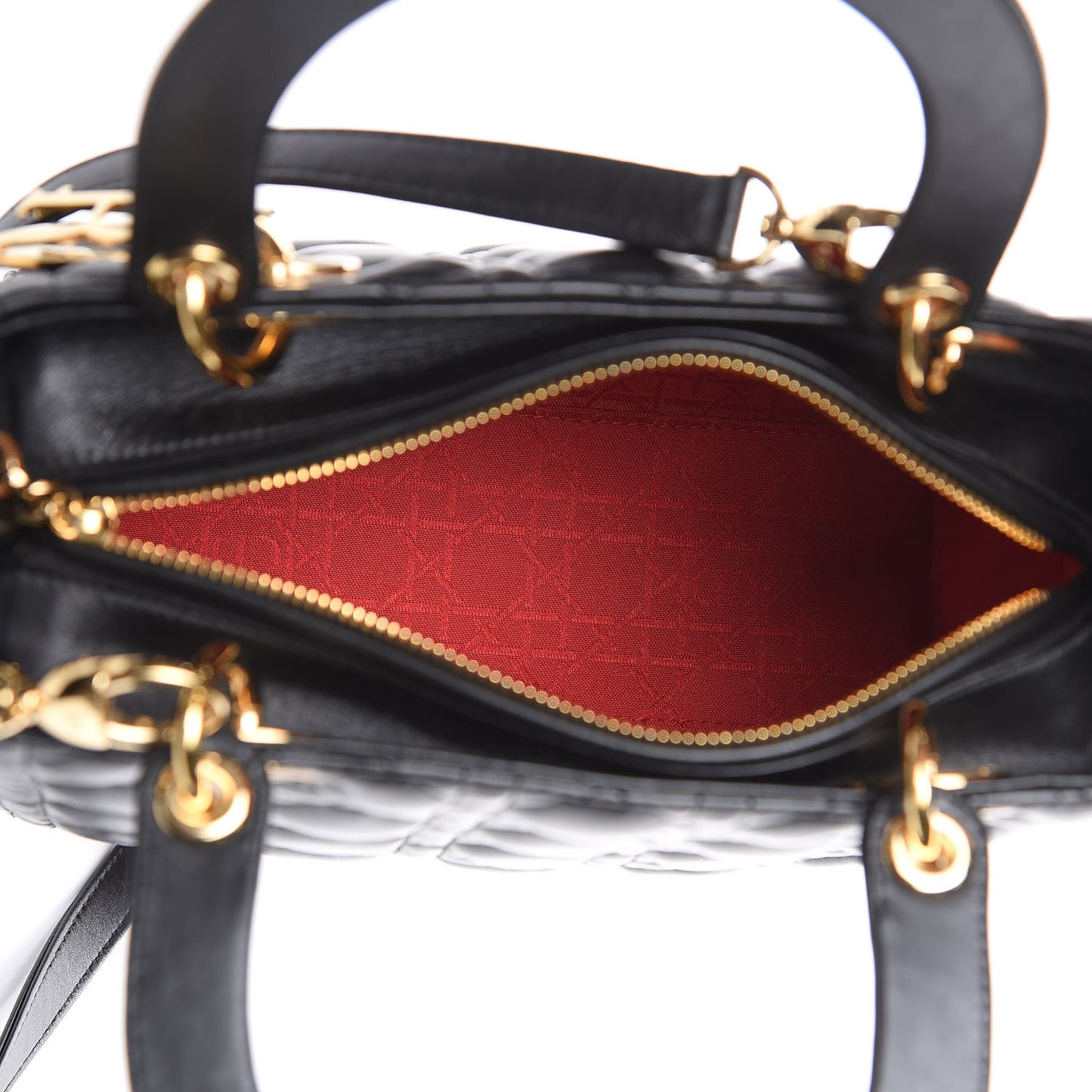 Lambskin Cannage Medium Lady Dior Black