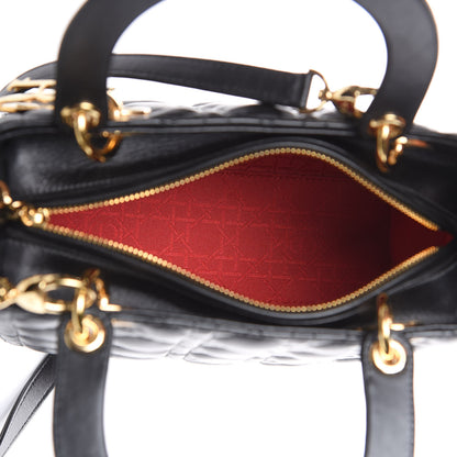 Christian Dior Lambskin Cannage Medium Lady Dior Black 5 of 13
