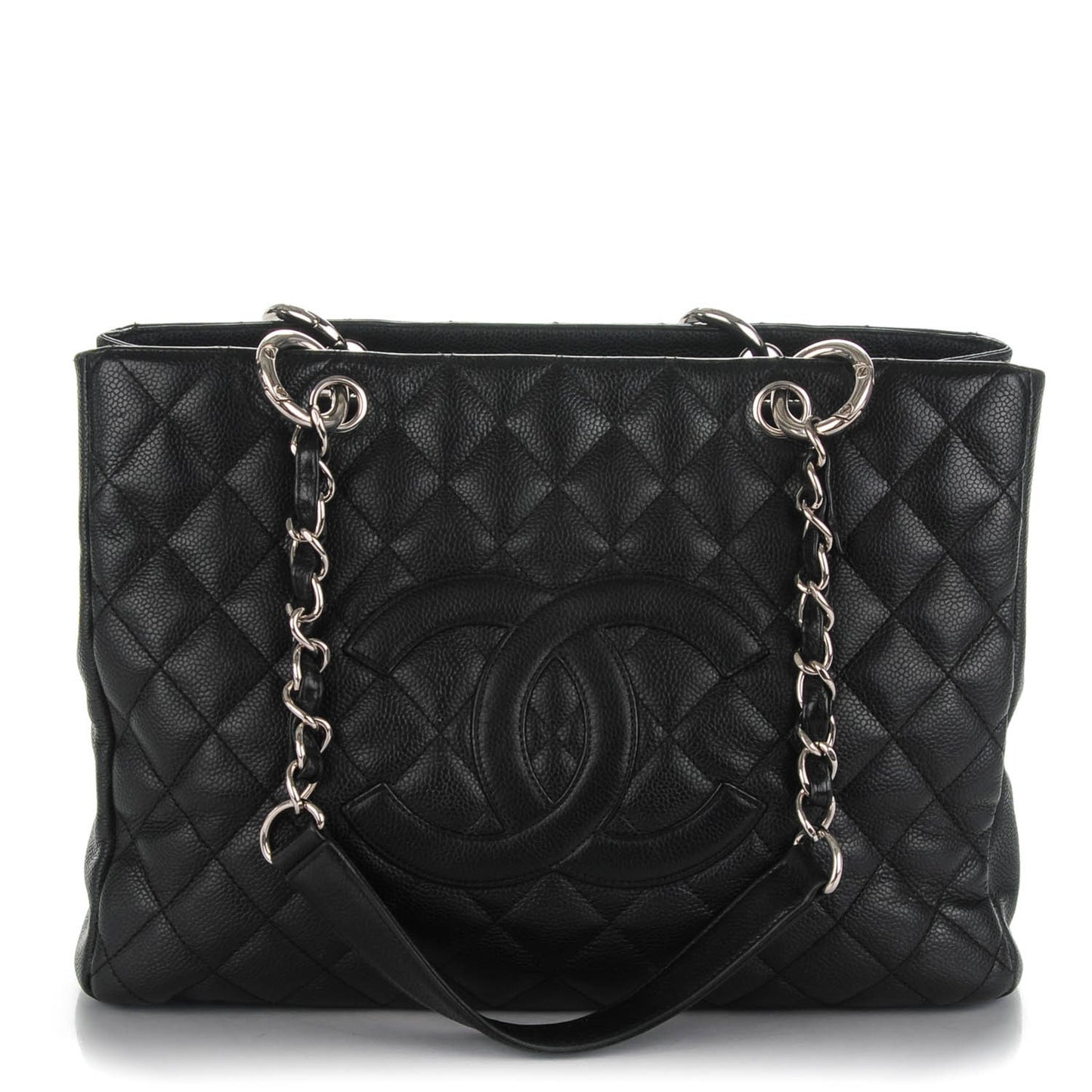 Caviar Quilted Grand Shopping Tote GST Black