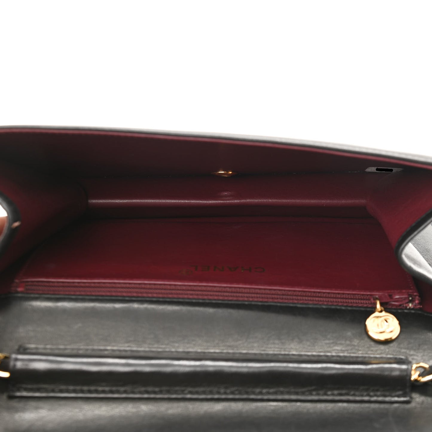 Lambskin Quilted Small Single Flap Black