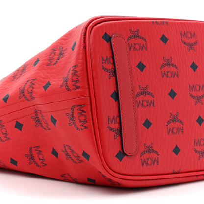 MCM Visetos Medium Liz Reversible Shopper Tote Candy Red 14 of 15