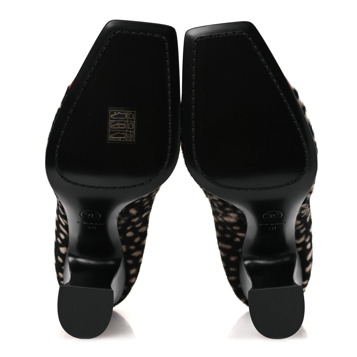 Pony Hair Lambskin Patent Cap Toe Pumps 40 Black White Dark Red