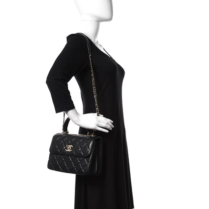 Chanel Lambskin Quilted Small Trendy CC Dual Handle Flap Bag Black 2 of 10