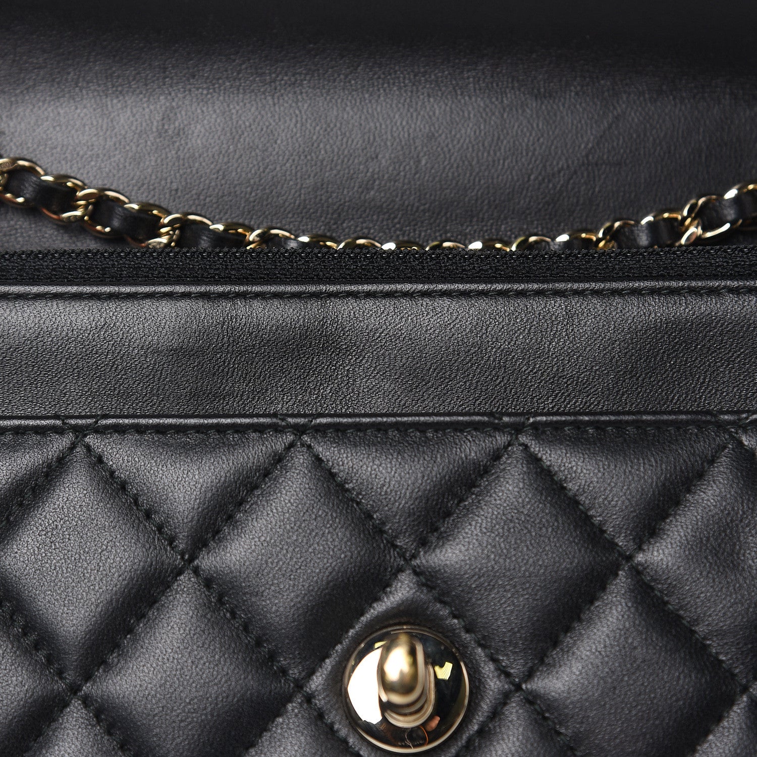 Chanel Lambskin Quilted Trendy CC Wallet On Chain WOC Black 12 of 14