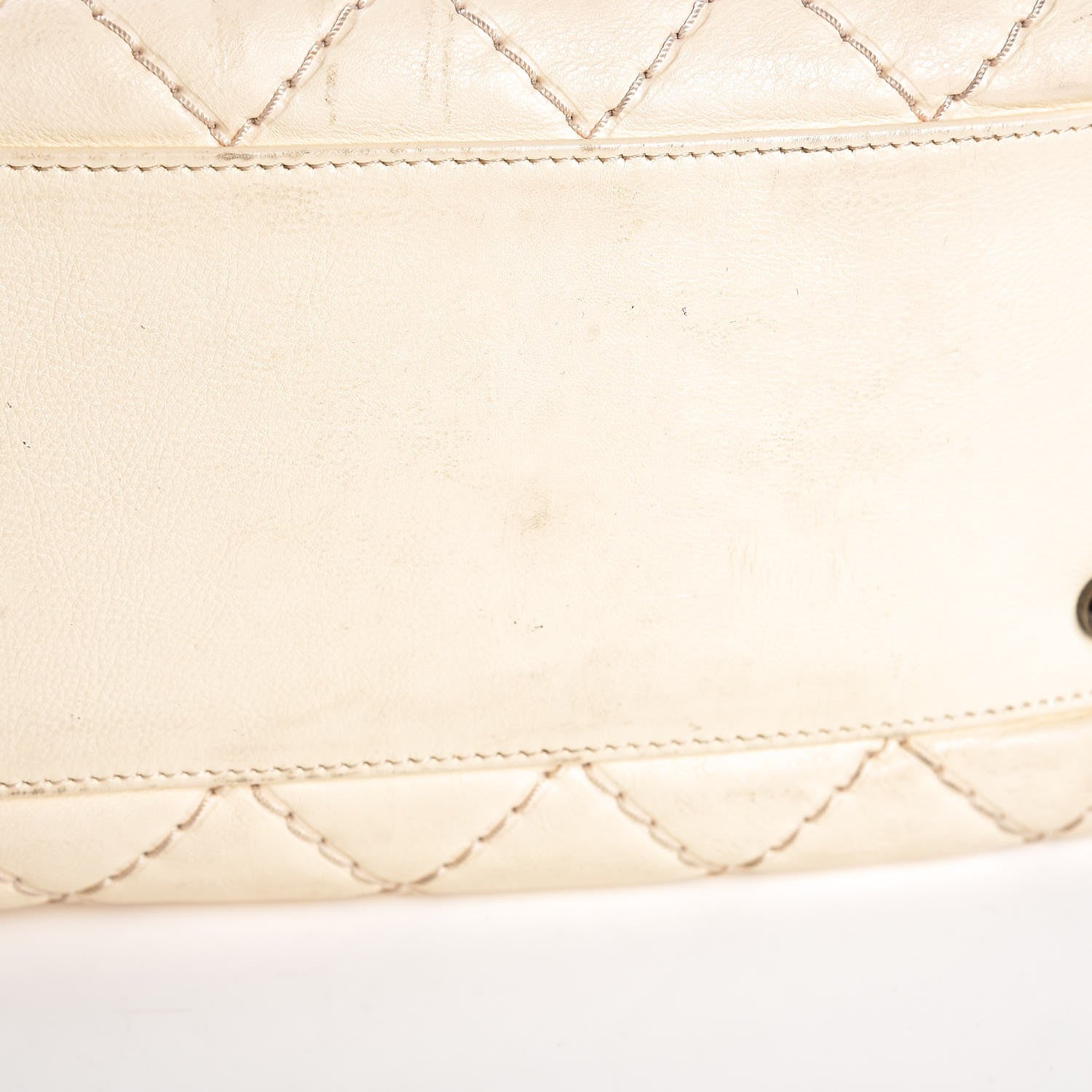 Chanel Calfskin Diamond Stitch It Bowling Bag Off White 12 of 19