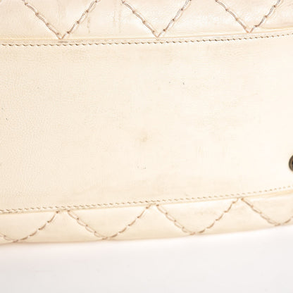 Chanel Calfskin Diamond Stitch It Bowling Bag Off White 12 of 19