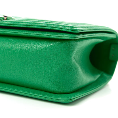 Chanel Caviar Quilted Medium Boy Flap Green 9 of 11
