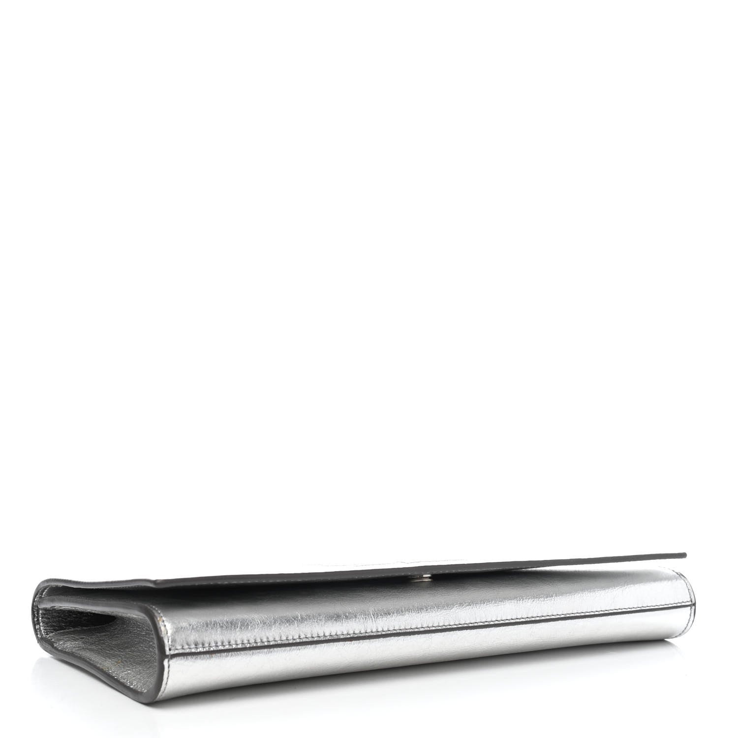 Saint Laurent Metallic Calfskin Monogram Large Belle De Jour Clutch Silver 3 of 4