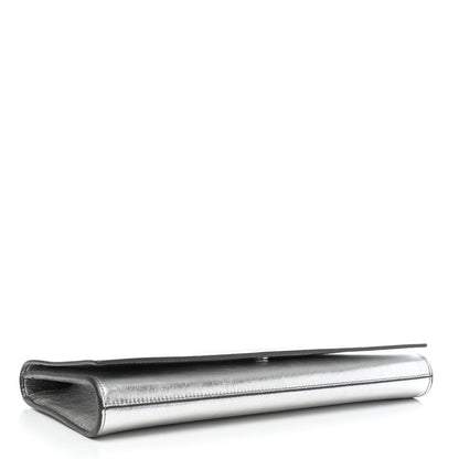 Saint Laurent Metallic Calfskin Monogram Large Belle De Jour Clutch Silver 3 of 4