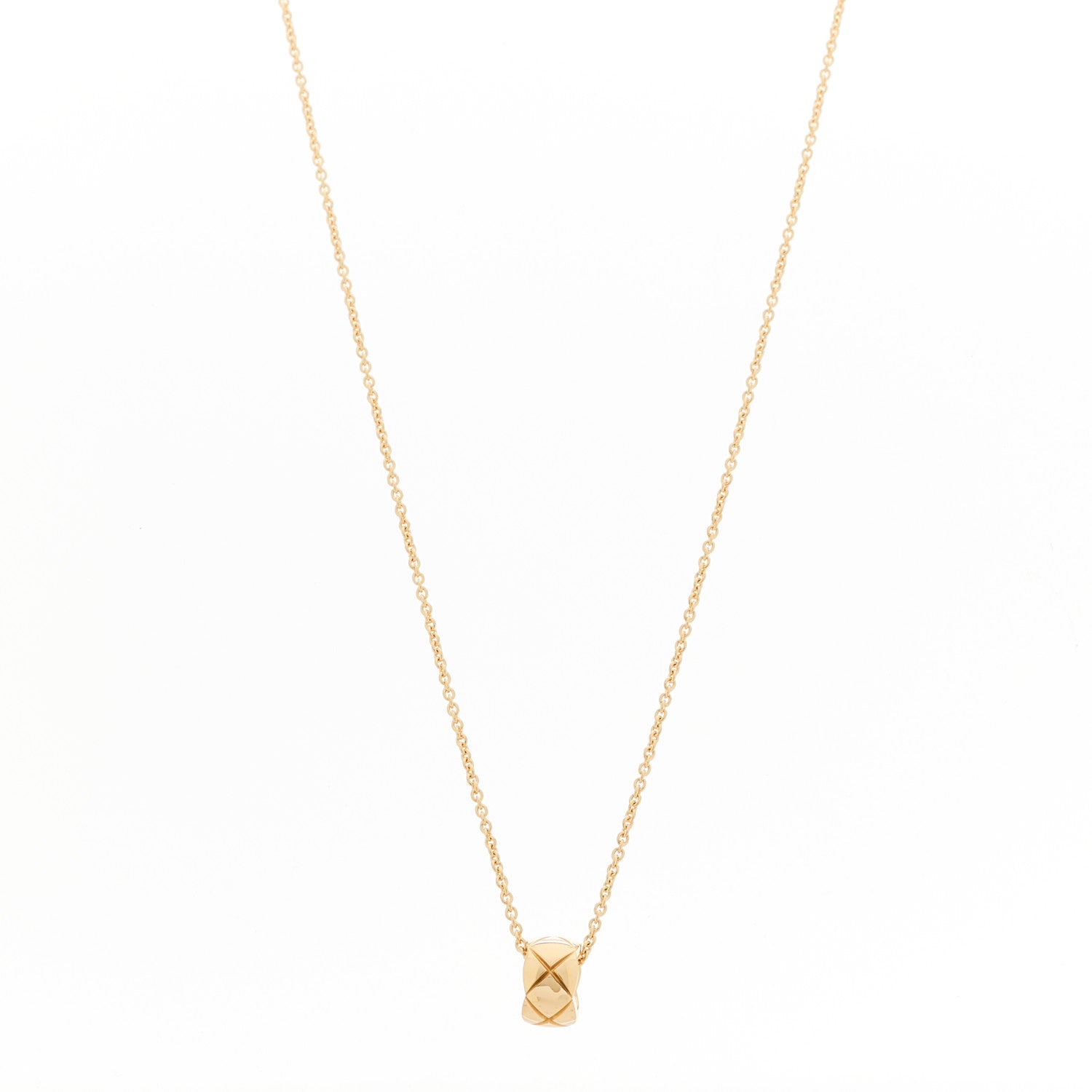 Chanel 18K Yellow Gold Coco Crush Round Pendant Necklace 1 of 7
