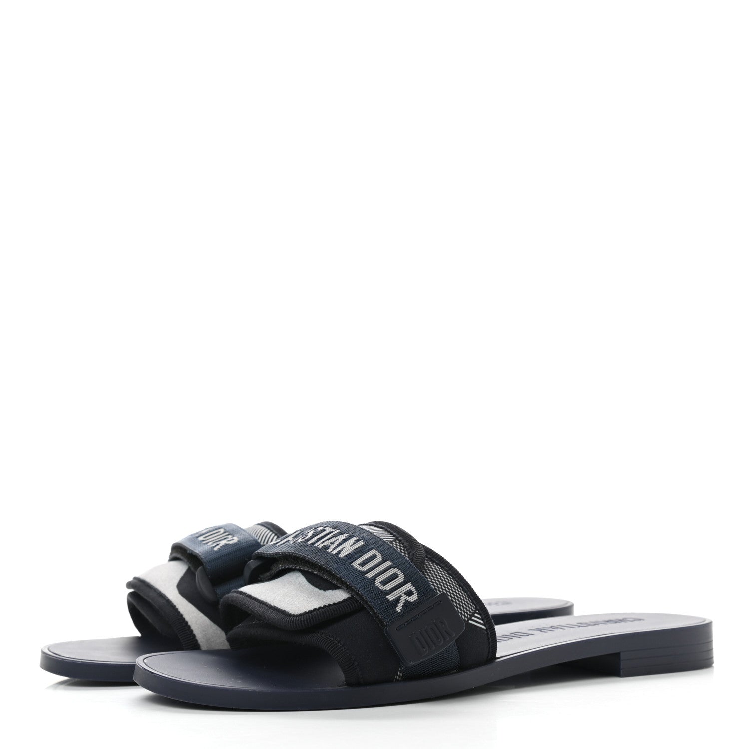 Christian Dior Technical Stretch Fabric Camouflage Dio(r)evolution Slide Sandals 38 Deep Blue 3 of 9