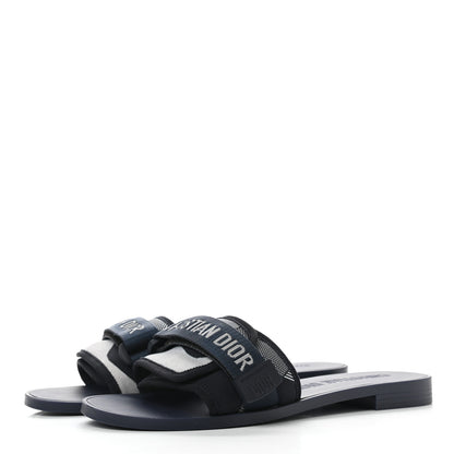 Christian Dior Technical Stretch Fabric Camouflage Dio(r)evolution Slide Sandals 38 Deep Blue 3 of 9