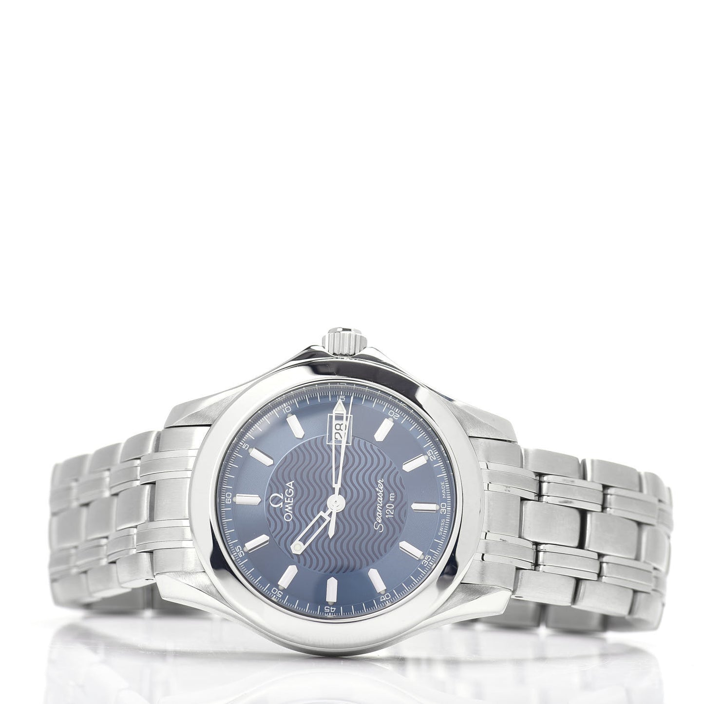 Stainless Steel 36mm Seamaster 120M Quartz Watch Blue 2511.81