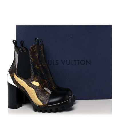 Louis Vuitton X LOL Patent Calfskin Monogram Star Trail Chelsea Ankle Boots 35.5 Gold Silver 11 of 11