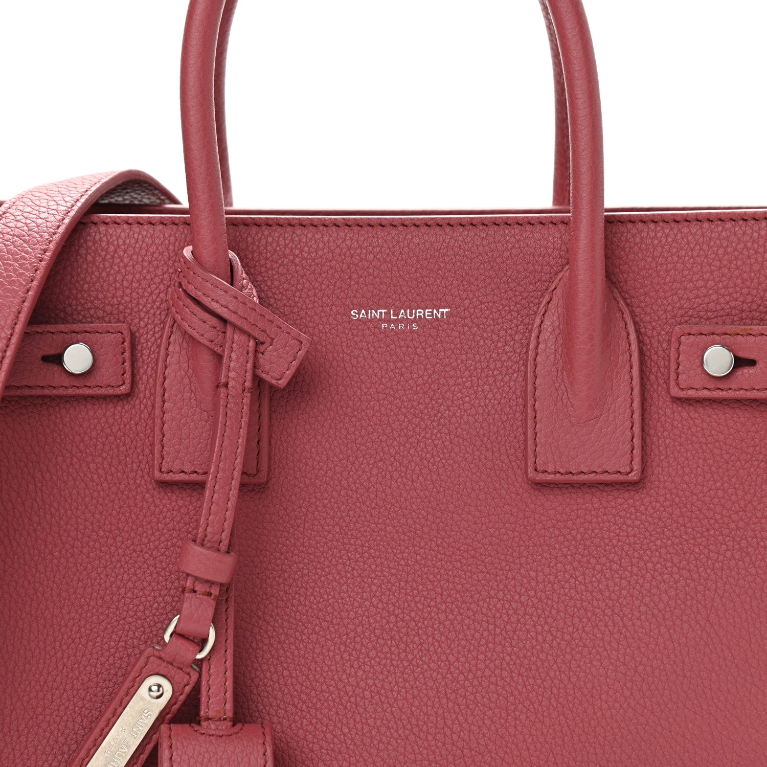 Saint Laurent Grained Calfskin Baby Supple Sac De Jour Dark Rose 7 of 9