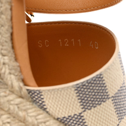 Louis Vuitton Damier Azur Starboard Wedges 40 Tan 7 of 8