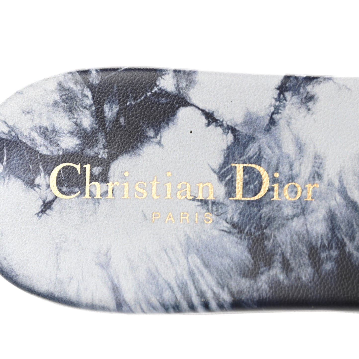Canvas Tie and Dior Embroidered Dway Flat Slide Sandals 41 Denim