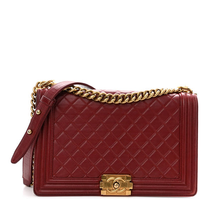 Chanel Lambskin Quilted New Medium Boy Flap Dark Red 1 of 9
