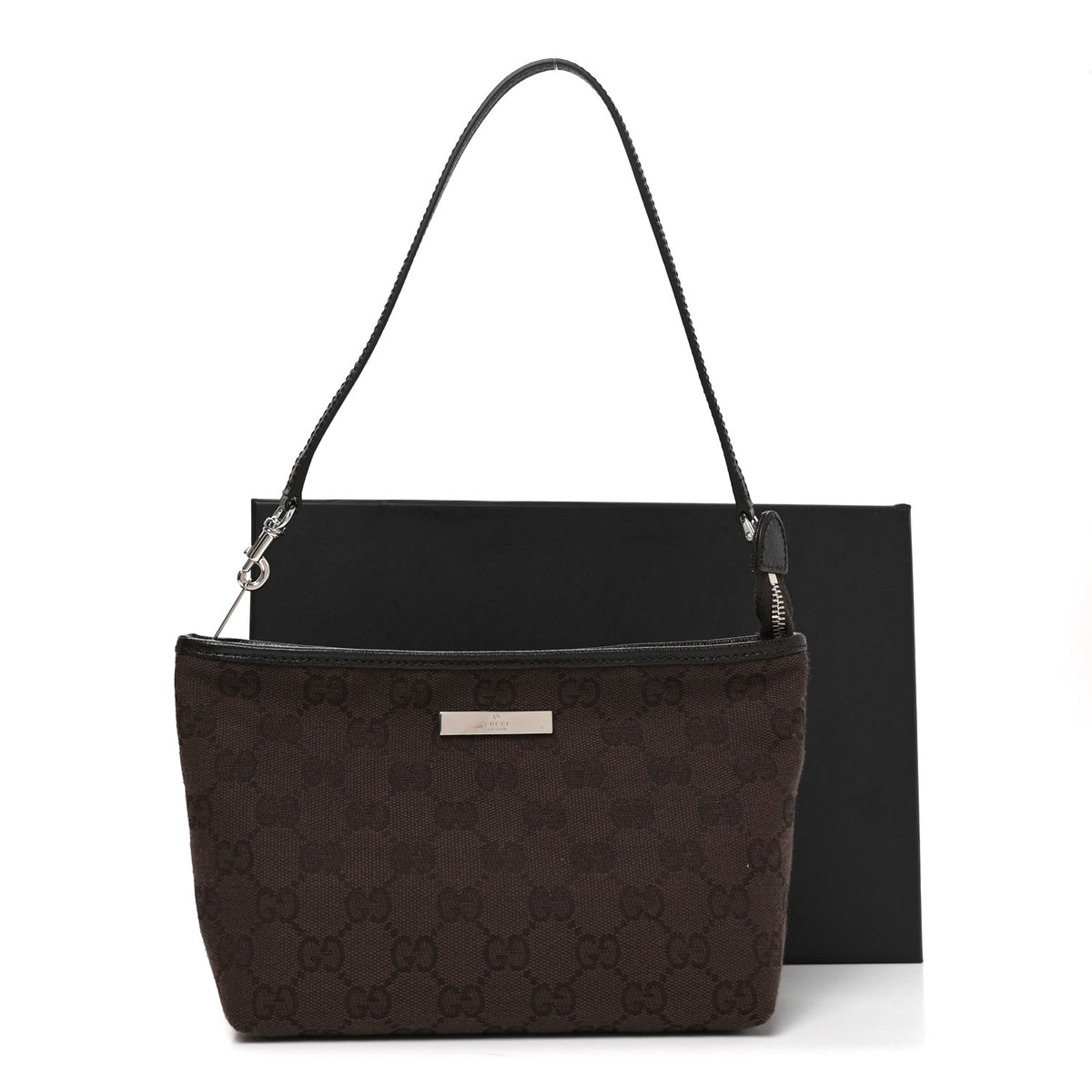 Gucci Monogram Small Plaque Pouch Dark Brown 11 of 11