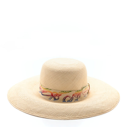 Hermes Straw Panama Brisa Brides De Gala Hat 57 Naturel Multicolore 7 of 9