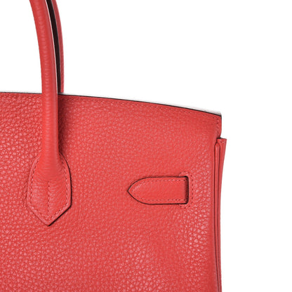 Hermes Taurillon Clemence Birkin 35 Rouge Pivoine 37 of 37