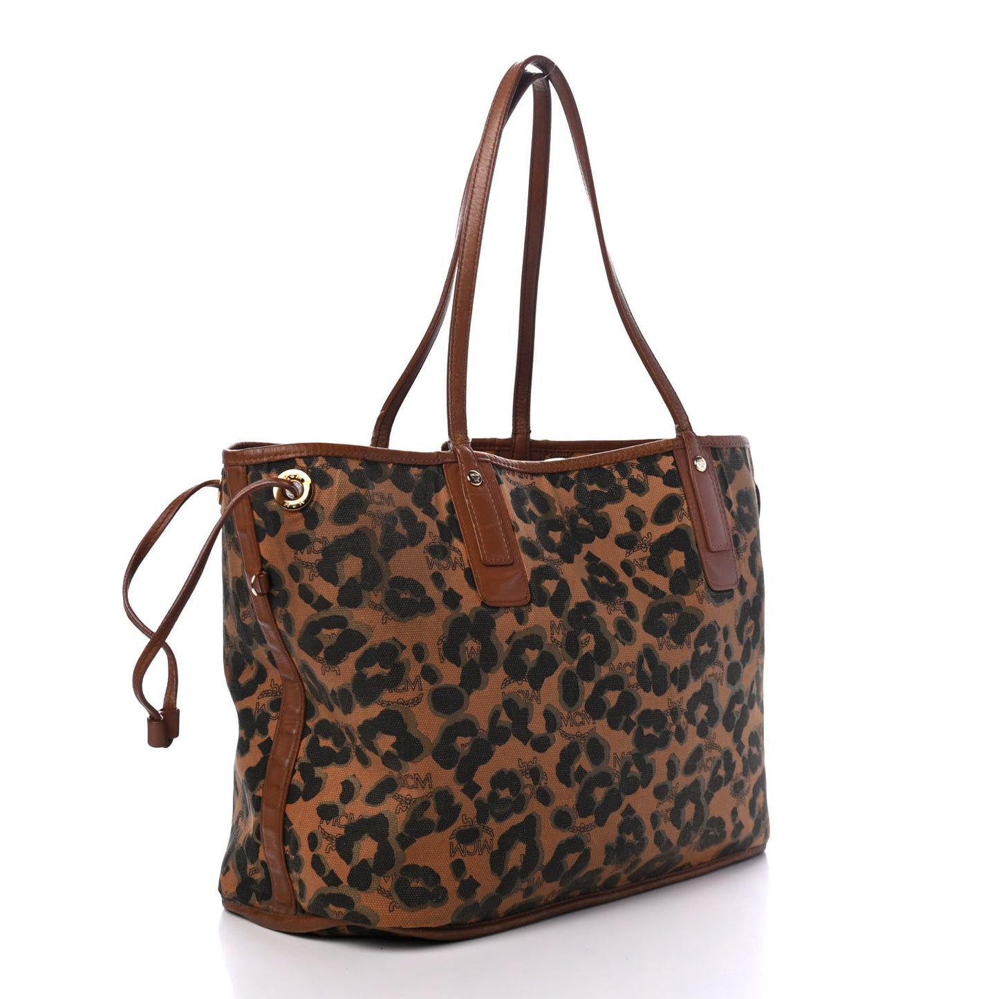 Visetos Medium Reversible Shopping Tote Cognac Brown