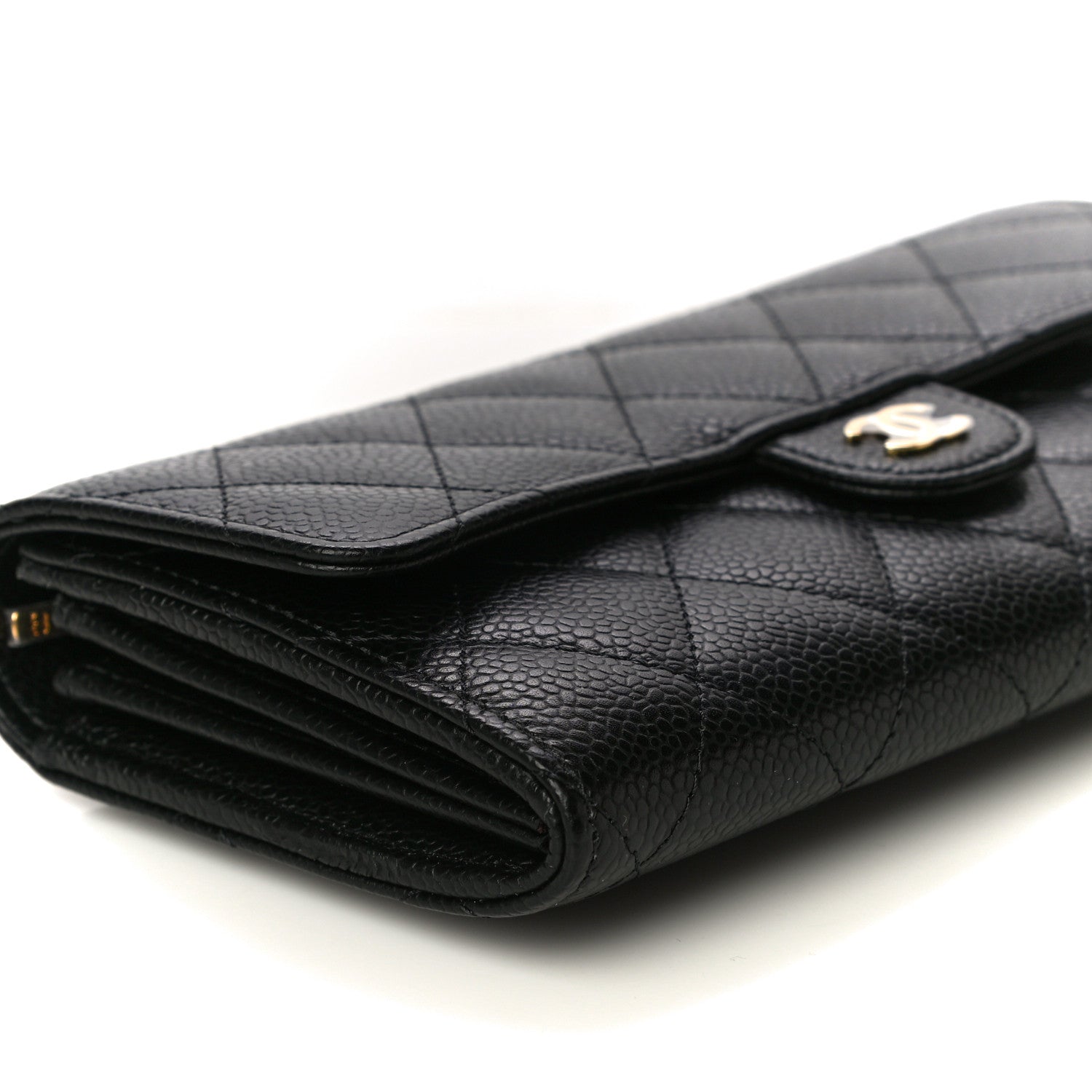 Chanel Caviar Quilted Large Gusset Flap Wallet Black 10 of 11