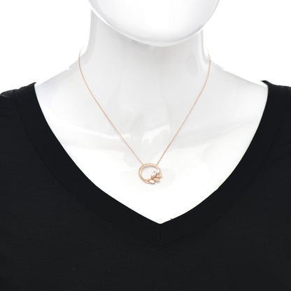 Tiffany 18K Rose Gold Diamond Victoria Vine Circle Pendant Necklace 2 of 4