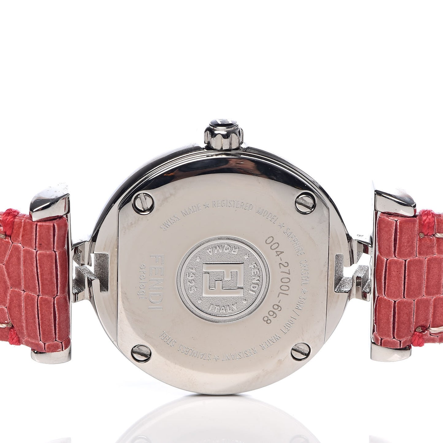 Stainless Steel Calfskin Diamond 23mm Moda Quartz Watch Red