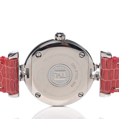Fendi Stainless Steel Calfskin Diamond 23mm Moda Quartz Watch Red 5 of 10