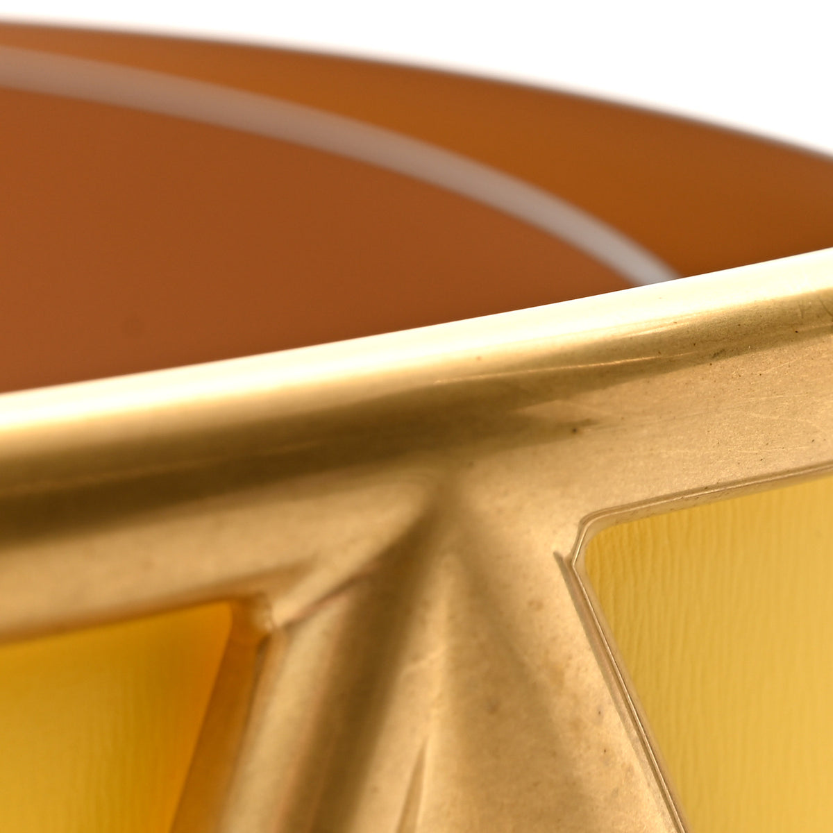 Glossy Calfskin VLogo Reversible 70mm Belt 80 32 Saddle Brown Yellow