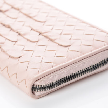 Bottega Veneta Nappa Intrecciato Zip Around Wallet Petal Pink 9 of 9