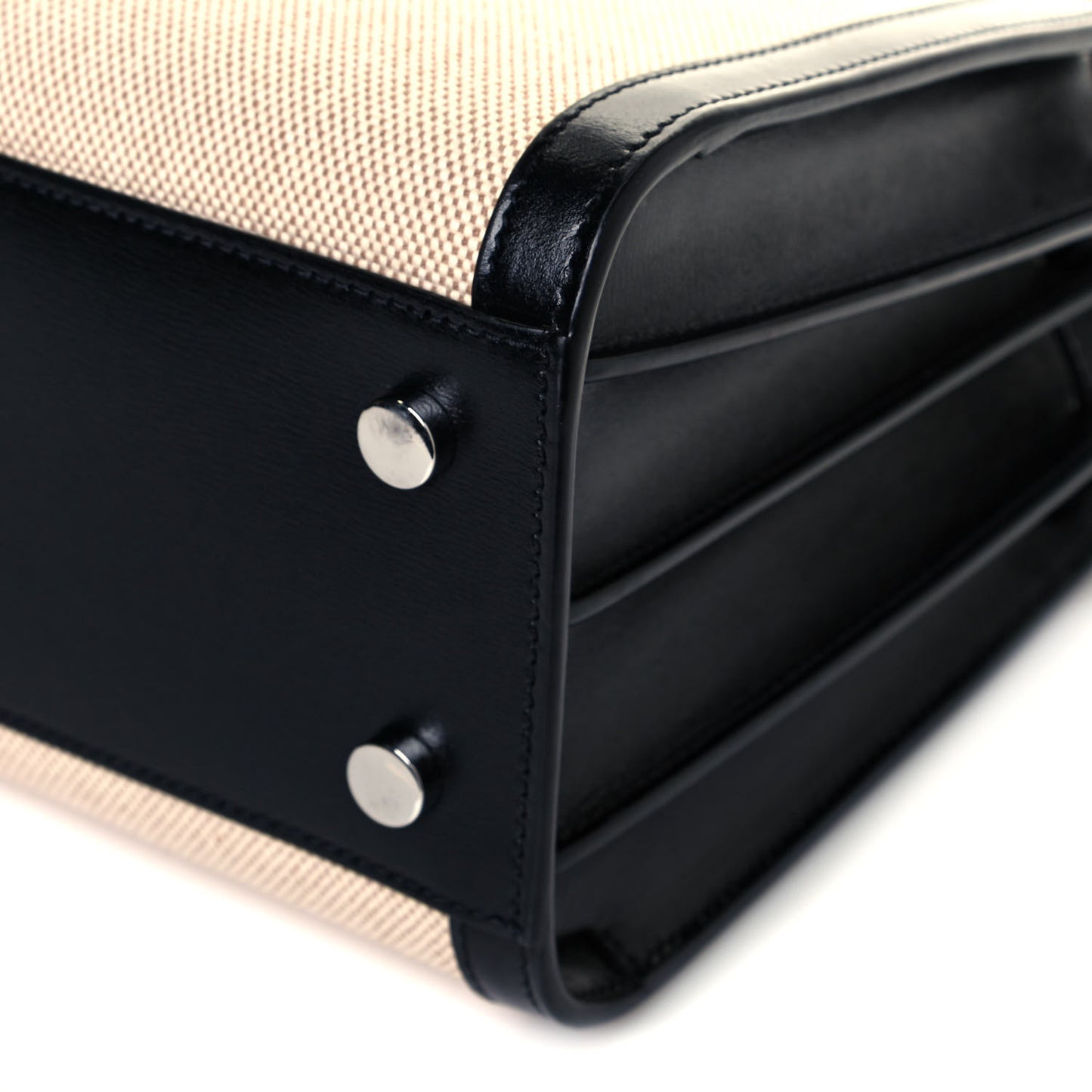 Linen Calfskin Baby Sac De Jour Black