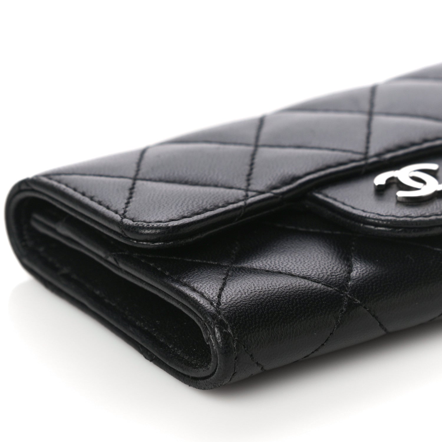 Chanel Lambskin Quilted Flap Card Holder Black 9 of 13