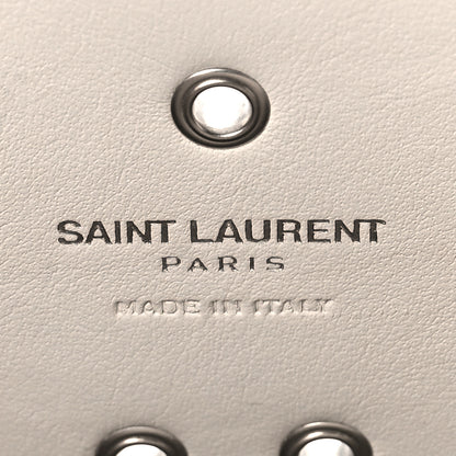 Saint Laurent Calfskin Perforated Studded Baby Sac De Jour White 7 of 11