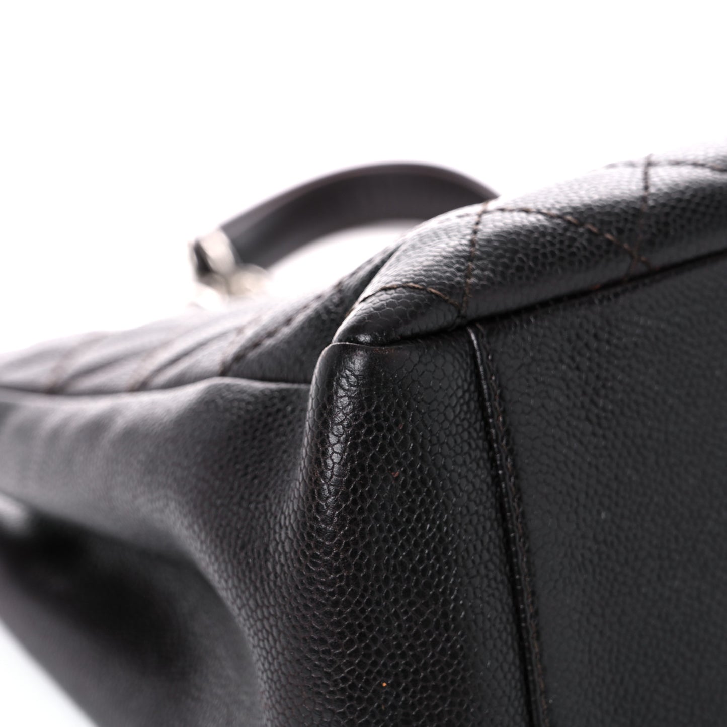 Caviar Quilted Grand Shopping Tote GST Dark Brown
